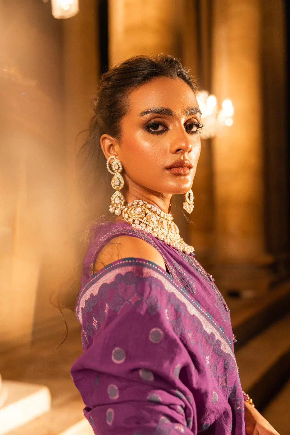 Alkaram | Spring Summer Festive 24 | Embroidered Jacquard Purple - Official Alkaram stockist in UK - Sakeena London