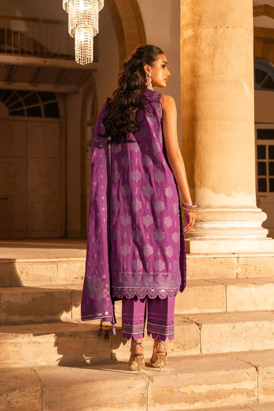 Alkaram | Spring Summer Festive 24 | Embroidered Jacquard Purple - Official Alkaram stockist in UK - Sakeena London