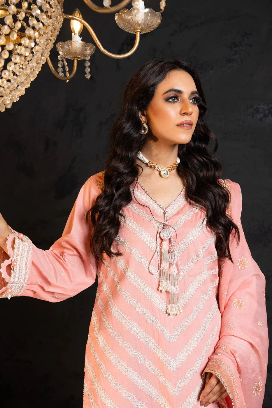Alkaram | Spring Summer Festive 24 | Embroidered Lawn Light Pink - Official Alkaram stockist in UK - Sakeena London