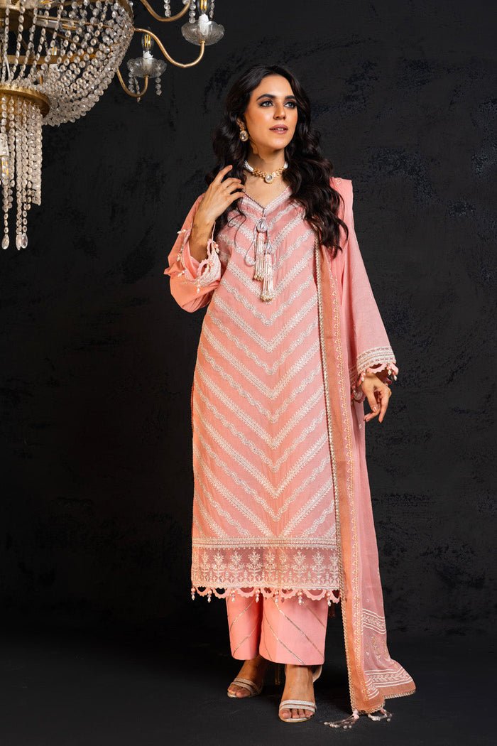 Alkaram | Spring Summer Festive 24 | Embroidered Lawn Light Pink - Official Alkaram stockist in UK - Sakeena London