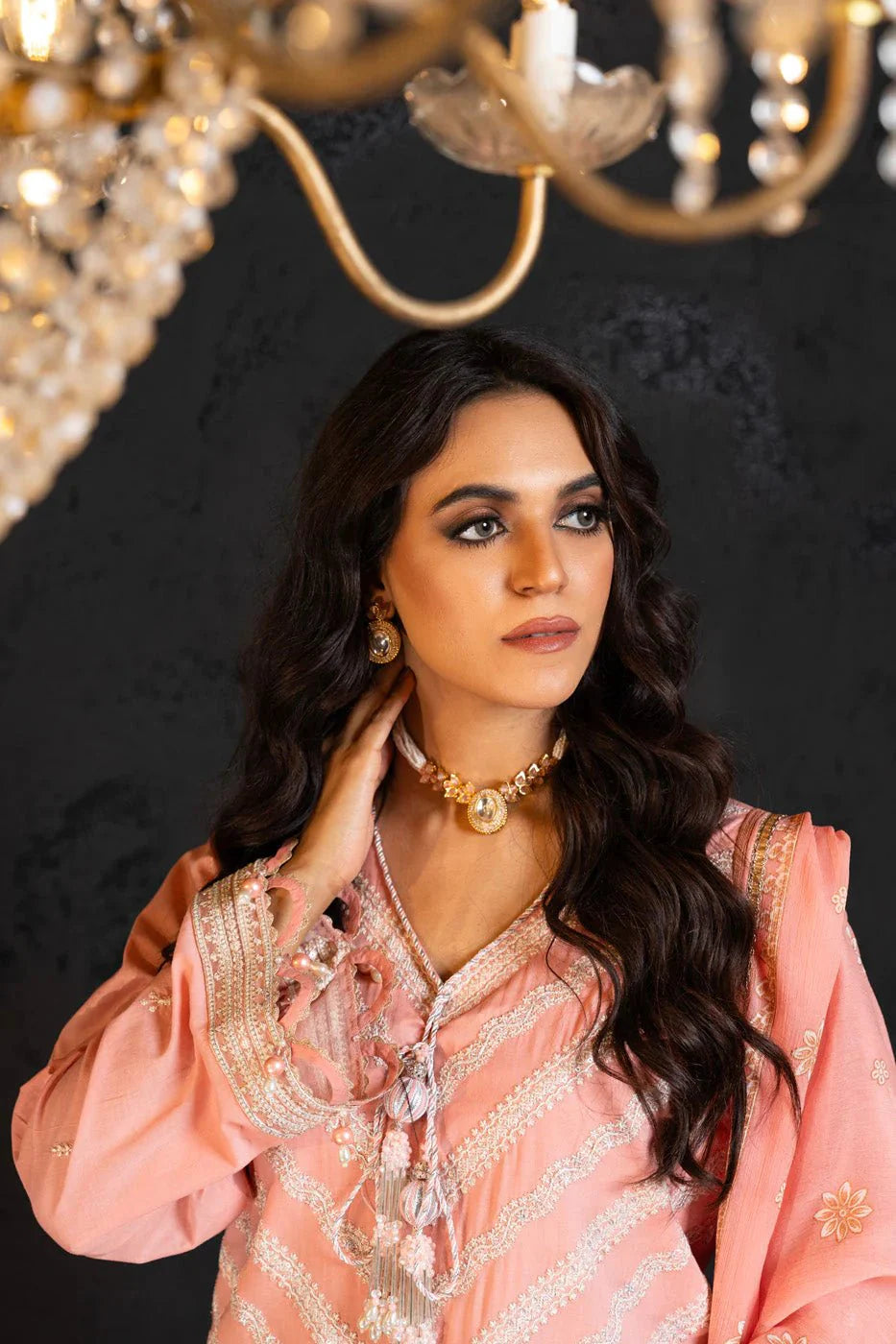 Alkaram | Spring Summer Festive 24 | Embroidered Lawn Light Pink - Official Alkaram stockist in UK - Sakeena London