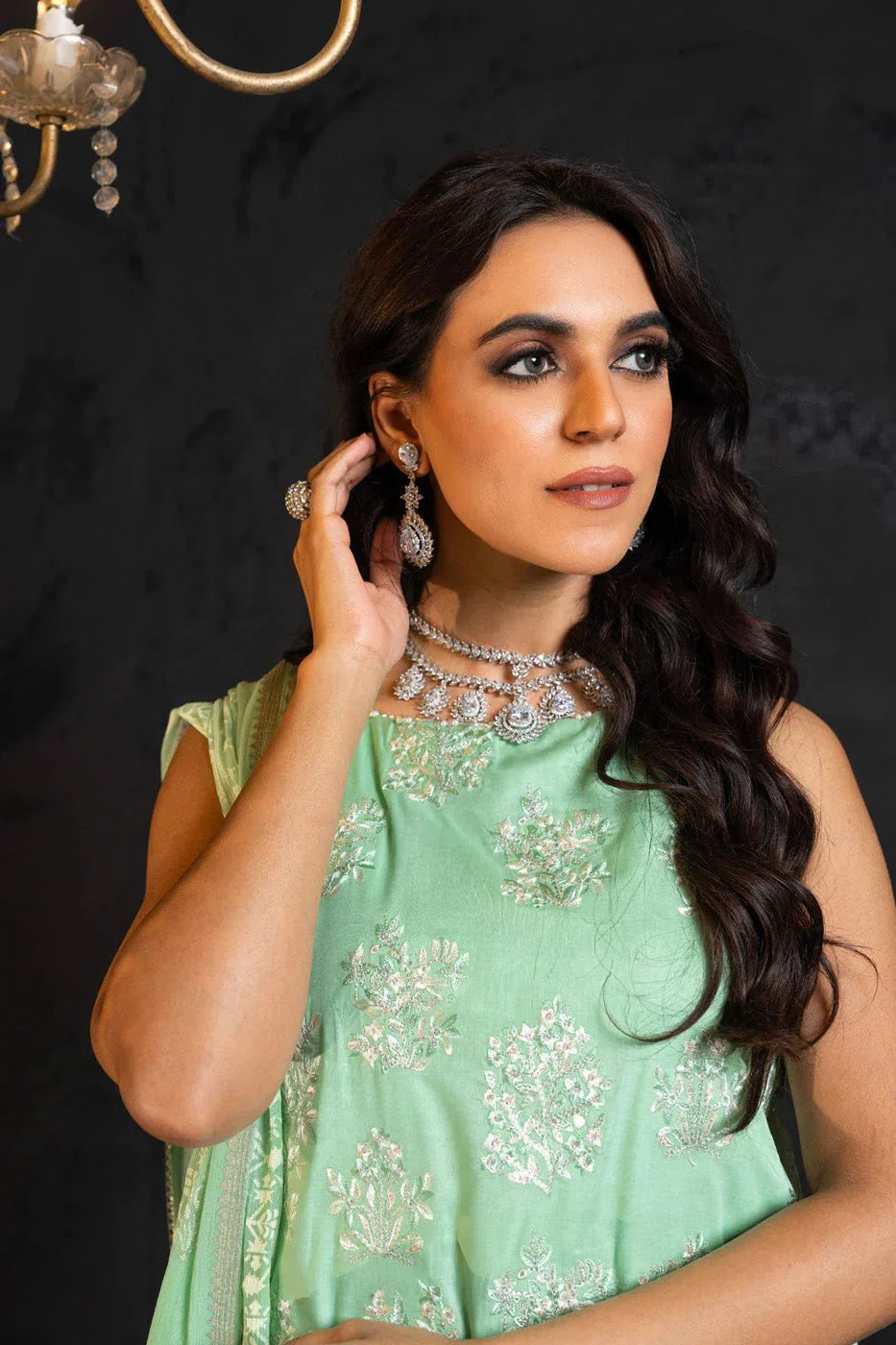 Alkaram | Spring Summer Festive 24 | Embroidered Lawn Mint - Official Alkaram stockist in UK - Sakeena London