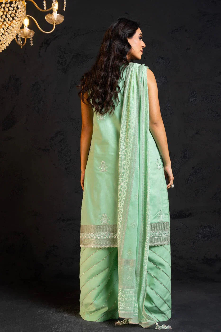 Alkaram | Spring Summer Festive 24 | Embroidered Lawn Mint - Official Alkaram stockist in UK - Sakeena London