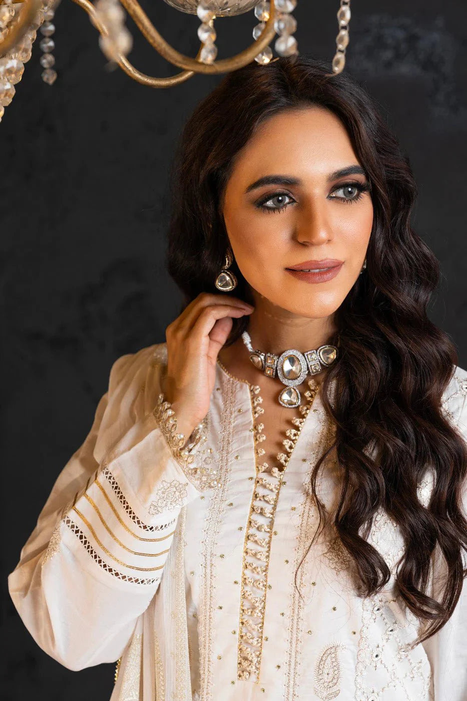 Alkaram | Spring Summer Festive 24 | Embroidered Lawn White - Official Alkaram stockist in UK - Sakeena London