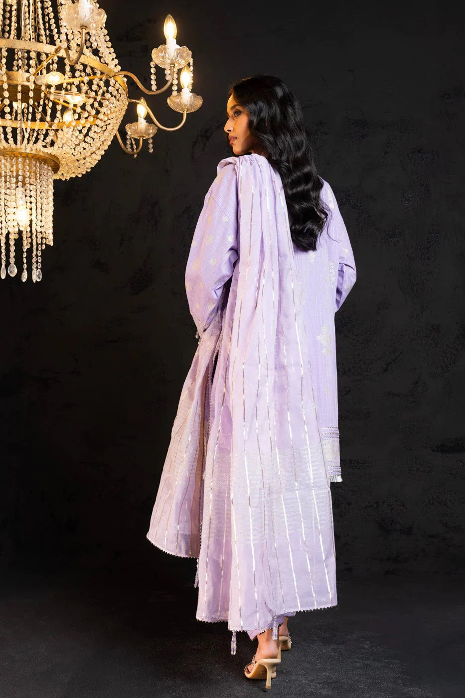 Alkaram | Spring Summer Festive 24 | Embroidered Two Way Slub Lavender - Official Alkaram stockist in UK - Sakeena London