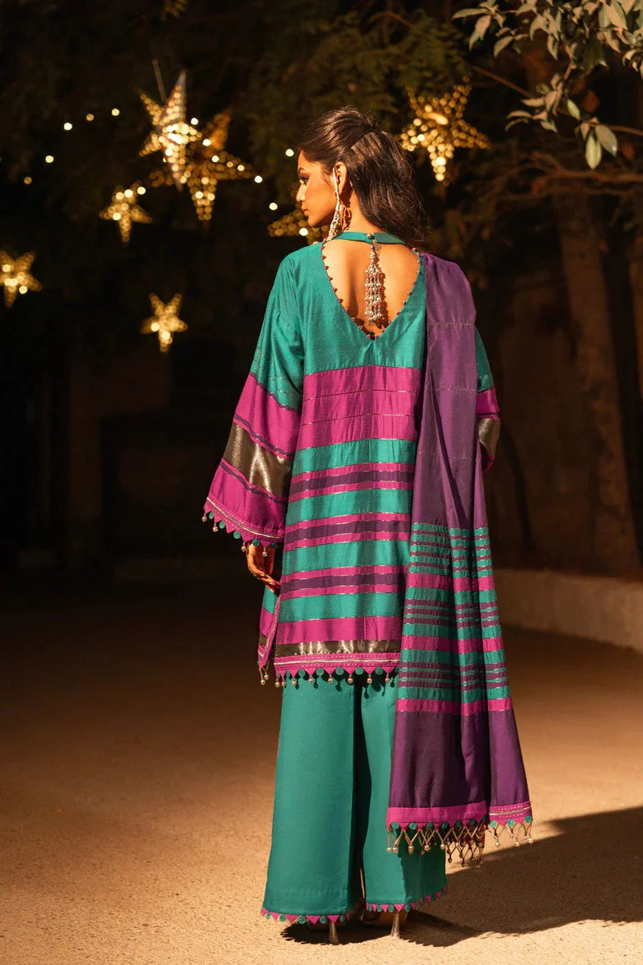 Alkaram | Spring Summer Festive 24 | Embroidered Yarn Dyed Teal - Official Alkaram stockist in UK - Sakeena London