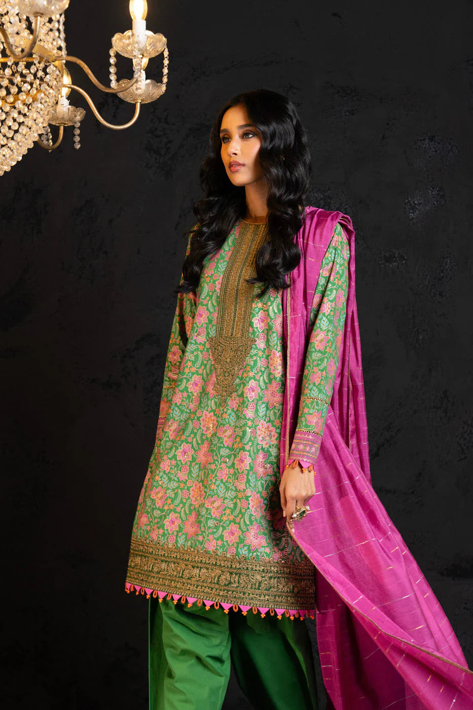 Alkaram | Spring Summer Festive 24 | Embroidered Dobby Green - Official Alkaram stockist in UK - Sakeena London