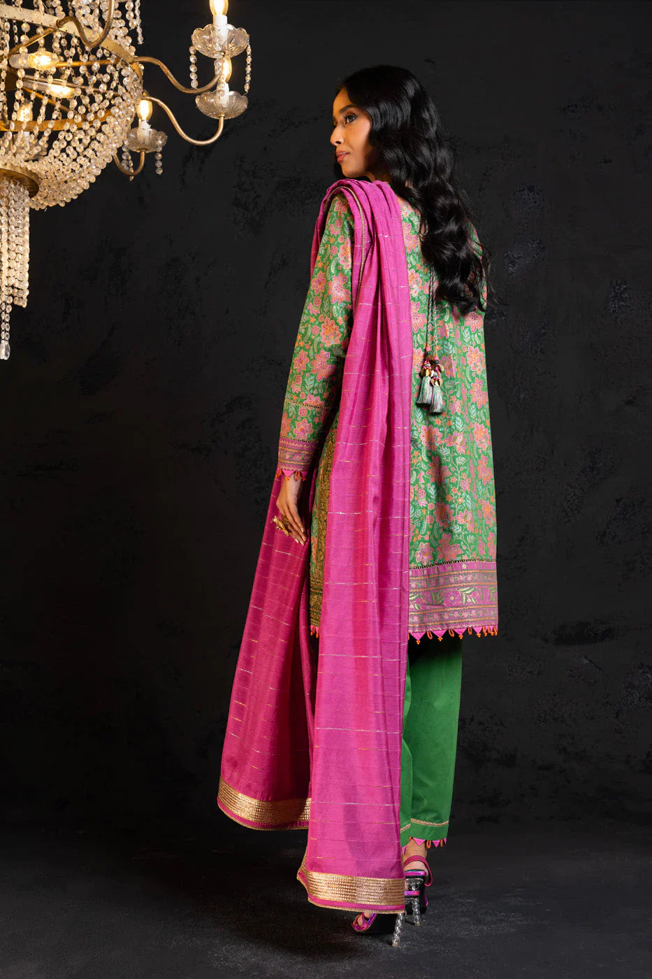 Alkaram | Spring Summer Festive 24 | Embroidered Dobby Green - Official Alkaram stockist in UK - Sakeena London