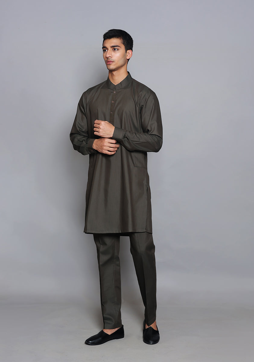 Pakistani Menswear | Amir Adnan - Basic Poly Viscose Tarmac Slim Fit Suit - Official Sakeena London Ltd. stockist in UK - Sakeena London