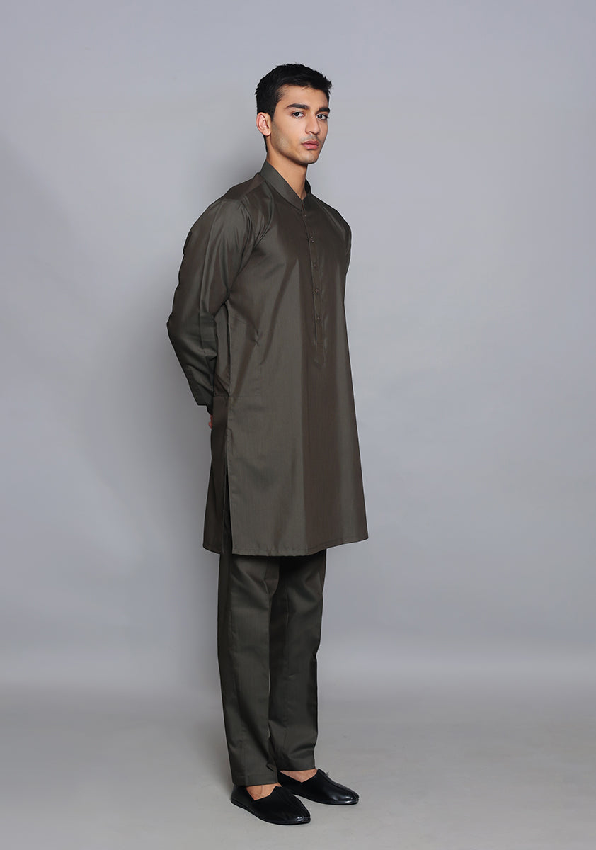 Pakistani Menswear | Amir Adnan - Basic Poly Viscose Tarmac Slim Fit Suit - Official Sakeena London Ltd. stockist in UK - Sakeena London