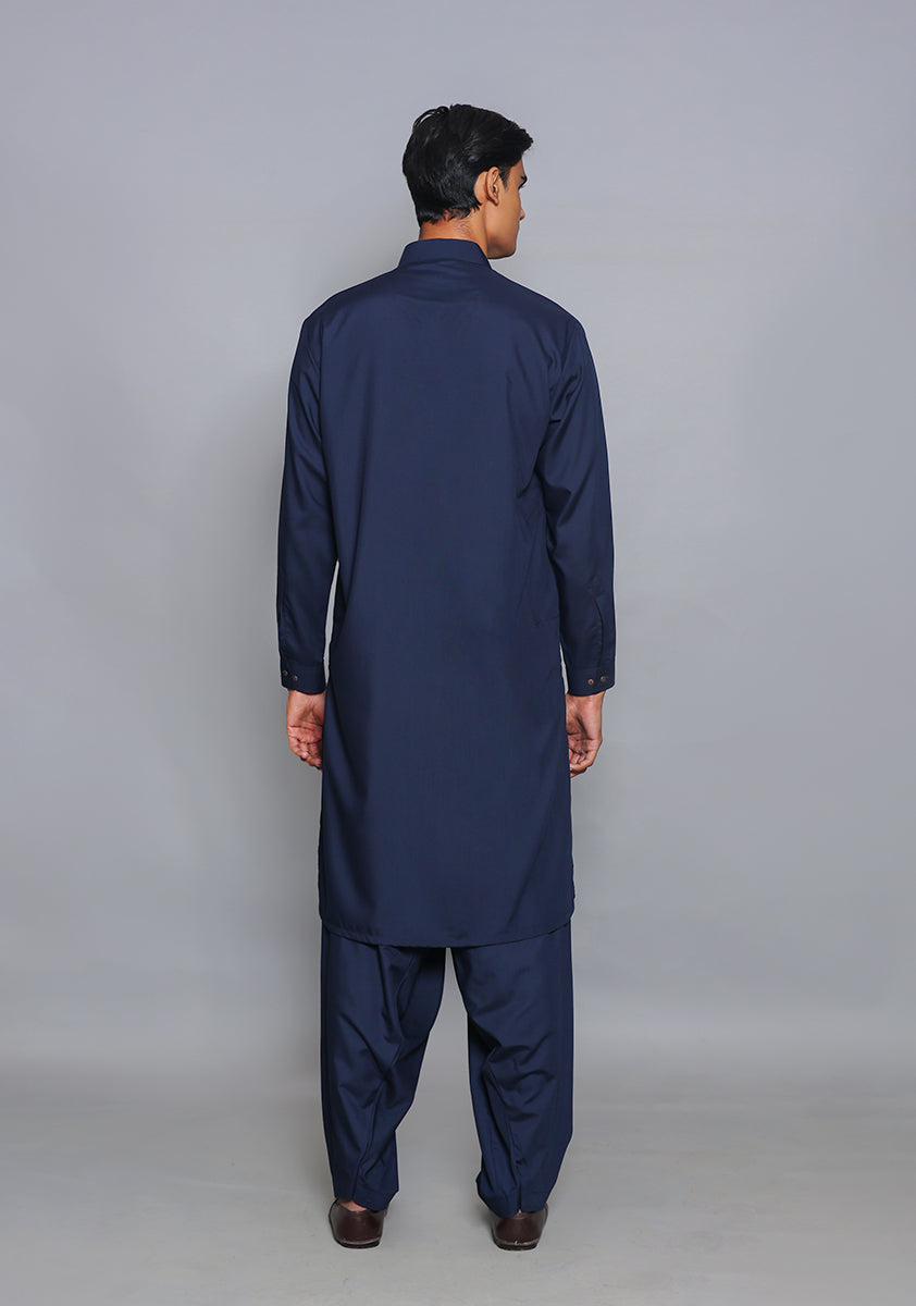 Pakistani Menswear | Amir Adnan - Basic Poly Viscose Navy Blazer Classic Fit Suit - Official Sakeena London Ltd. stockist in UK - Sakeena London