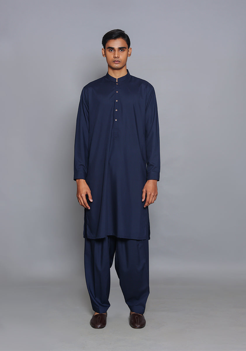 Pakistani Menswear | Amir Adnan - Basic Poly Viscose Navy Blazer Classic Fit Suit - Official Sakeena London Ltd. stockist in UK - Sakeena London