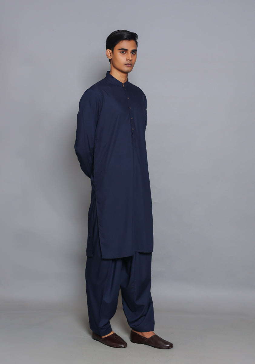 Pakistani Menswear | Amir Adnan - Basic Poly Viscose Navy Blazer Classic Fit Suit - Official Sakeena London Ltd. stockist in UK - Sakeena London