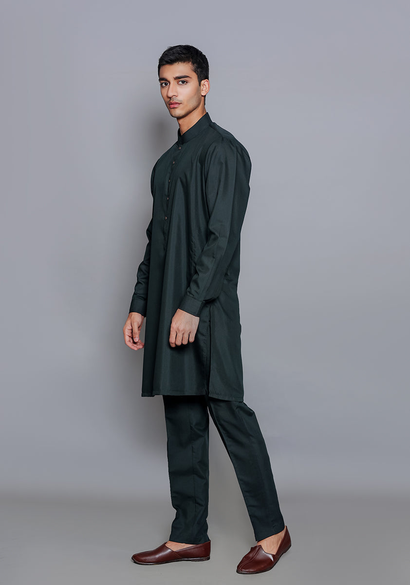 Pakistani Menswear | Amir Adnan - Basic Poly Viscose Ebony Slim Fit Suit - Official Sakeena London Ltd. stockist in UK - Sakeena London