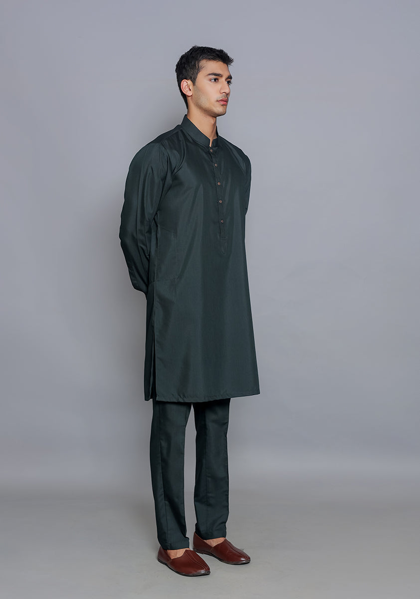 Pakistani Menswear | Amir Adnan - Basic Poly Viscose Ebony Slim Fit Suit - Official Sakeena London Ltd. stockist in UK - Sakeena London