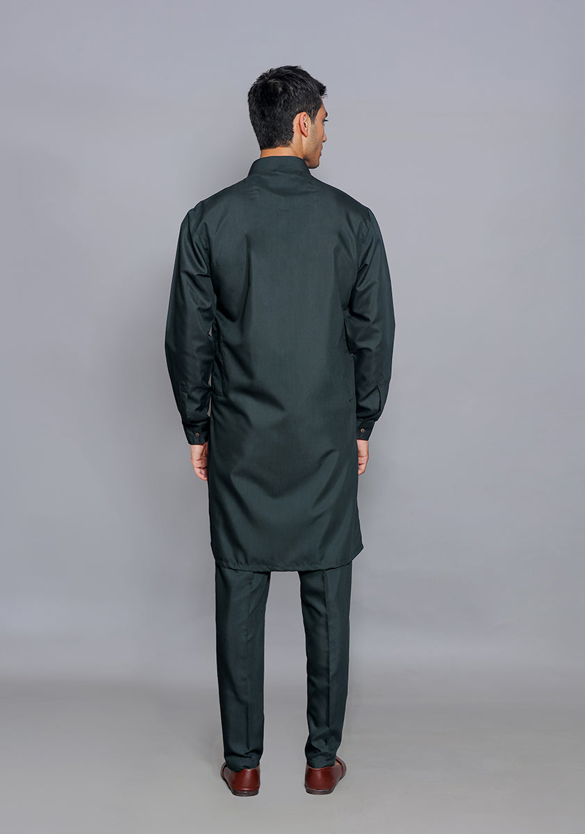 Pakistani Menswear | Amir Adnan - Basic Poly Viscose Ebony Slim Fit Suit - Official Sakeena London Ltd. stockist in UK - Sakeena London