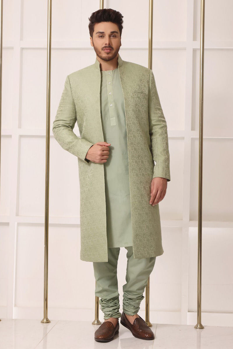Pakistani Menswear | Ansab Jahangir | MINT AURA - Official Sakeena London Ltd. stockist in UK - Sakeena London