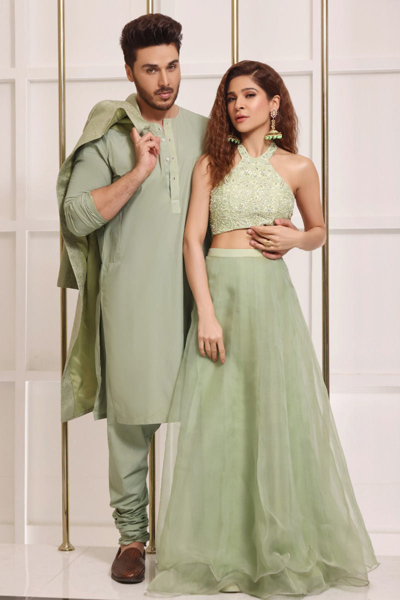 Pakistani Menswear | Ansab Jahangir | MINT AURA - Official Sakeena London Ltd. stockist in UK - Sakeena London