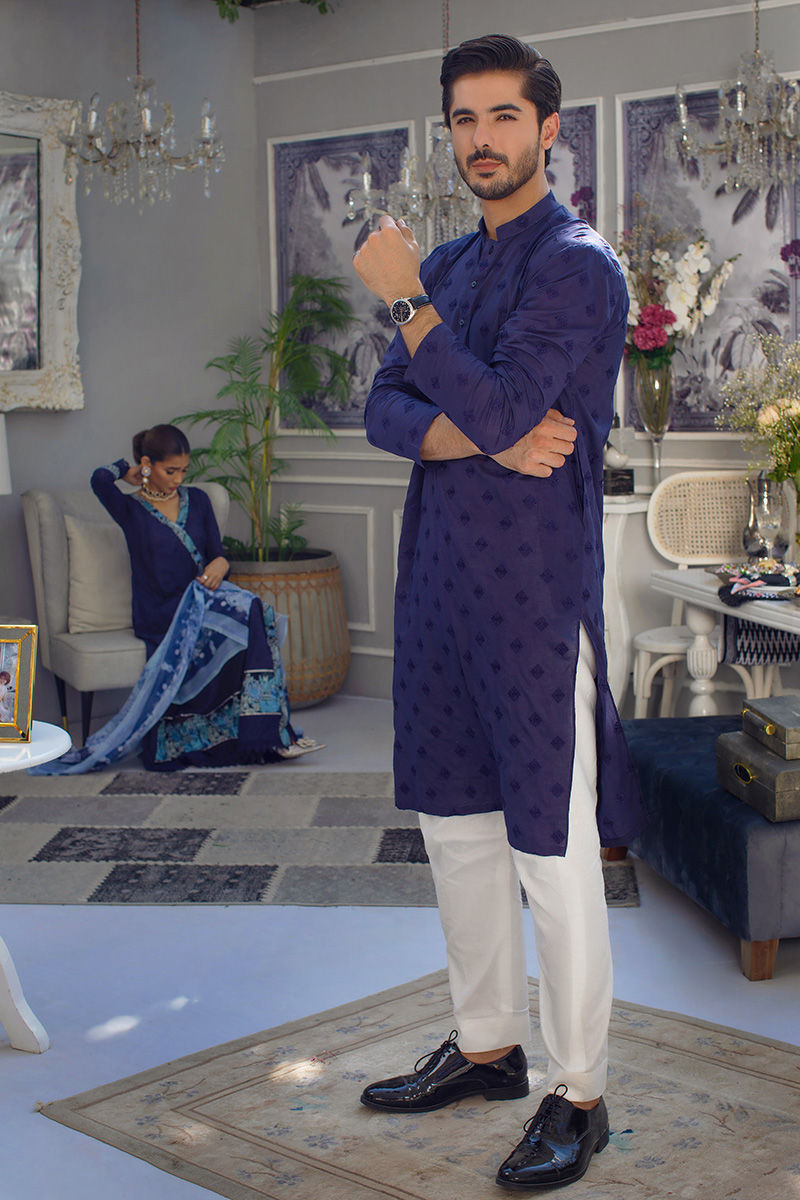 Pakistani Menswear | Ansab Jahangir | NAVY NOUVEAU - Official Sakeena London Ltd. stockist in UK - Sakeena London