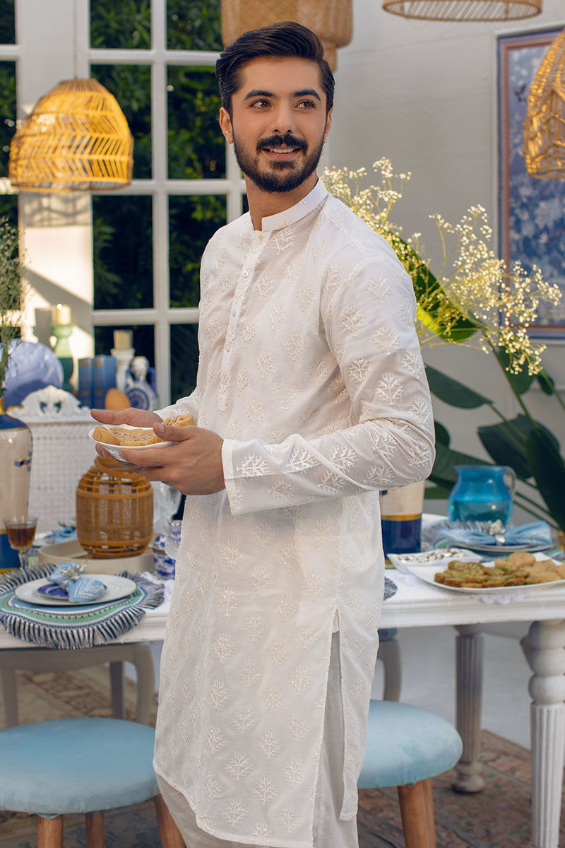 Pakistani Menswear | Ansab Jahangir | WHITE SYMPHONY - Official Sakeena London Ltd. stockist in UK - Sakeena London