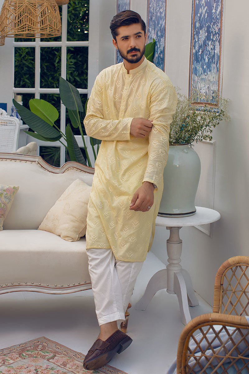 Pakistani Menswear | Ansab Jahangir | BUTTERCREAM BLISS - Official Sakeena London Ltd. stockist in UK - Sakeena London