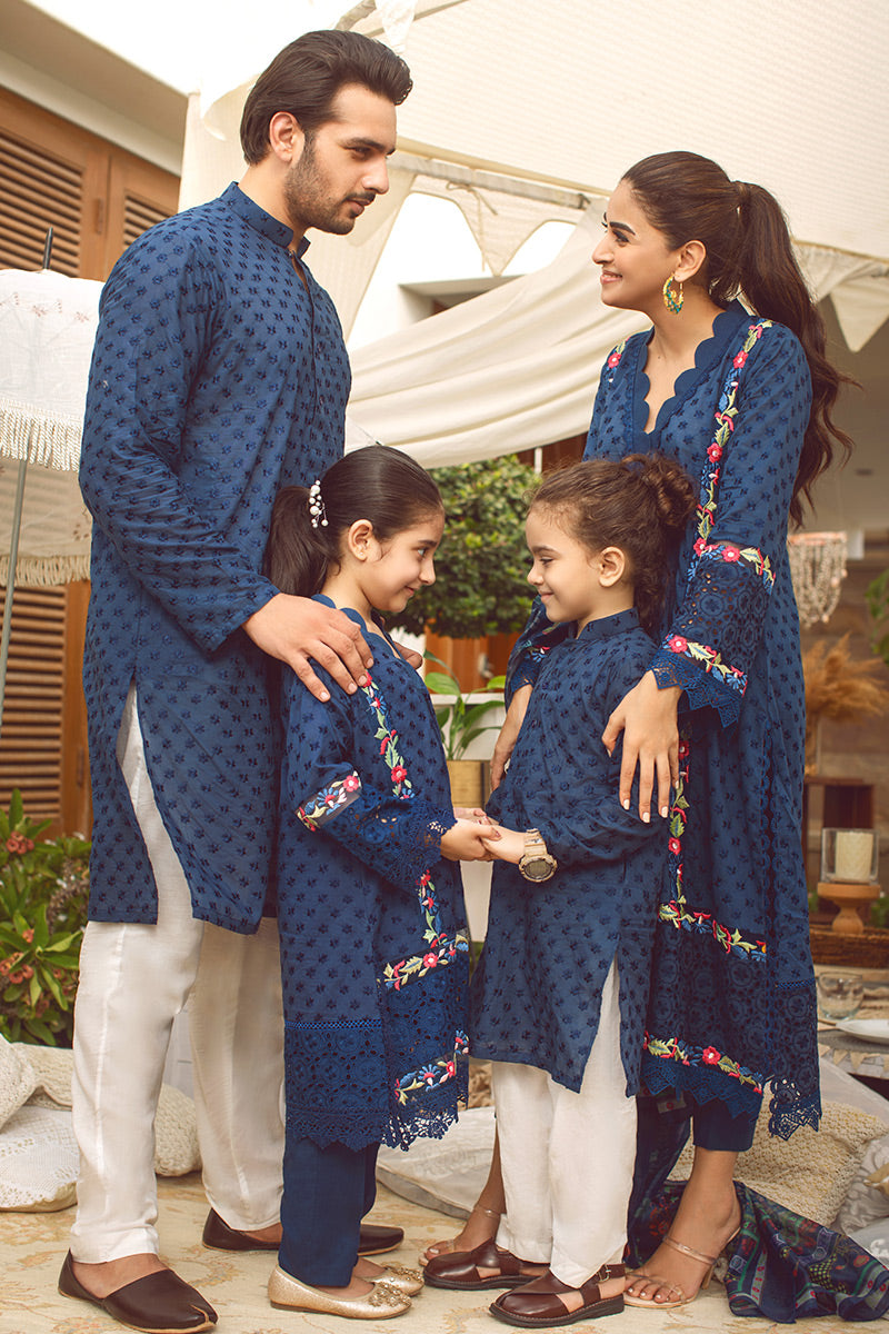 Pakistani Menswear | Ansab Jahangir | SHALE BLUE - Official Sakeena London Ltd. stockist in UK - Sakeena London