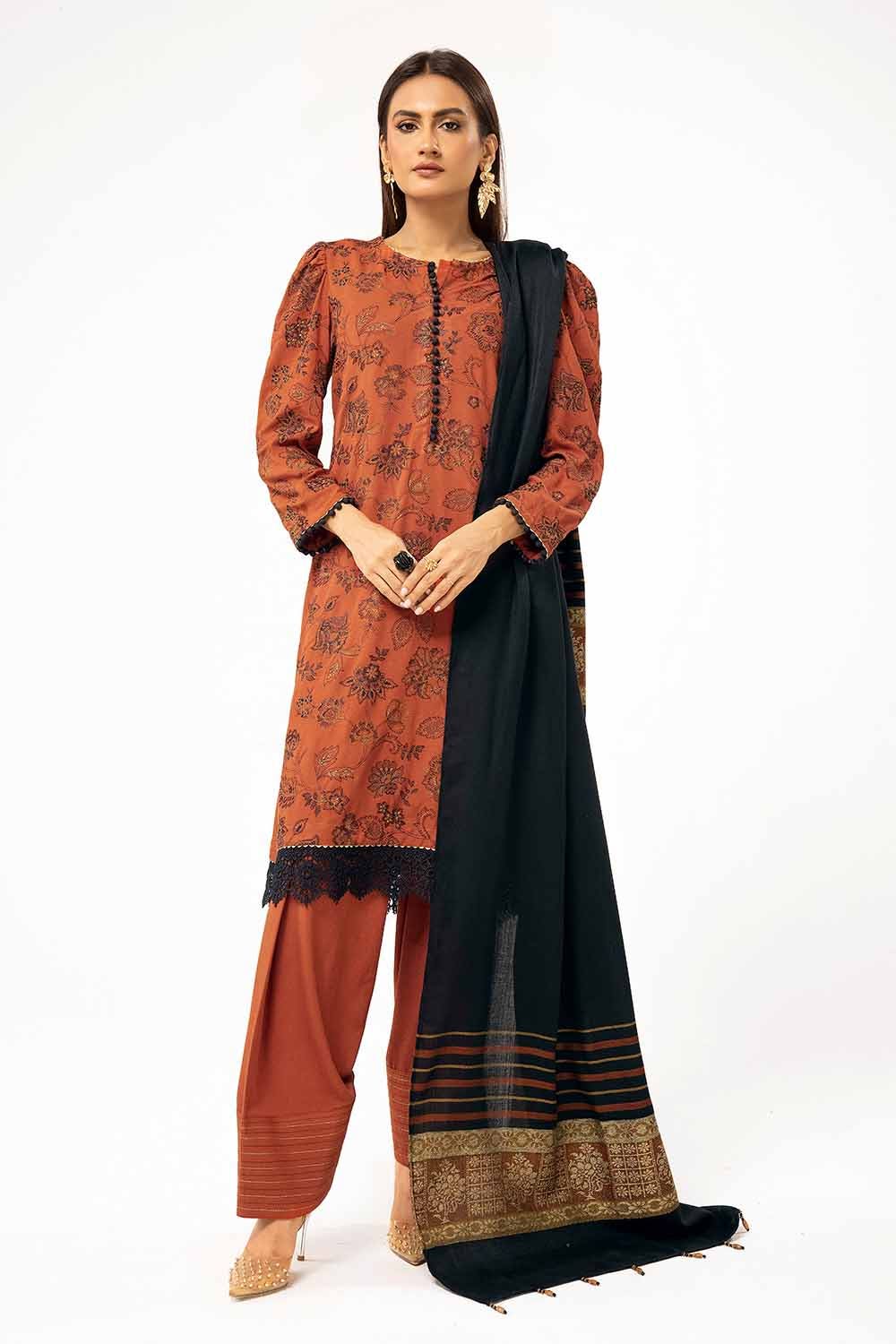 Gul Ahmed | Winter Collection 24 | Pashmina Suit AP-42001 - Official Gul Ahmed stockist in UK - Sakeena London