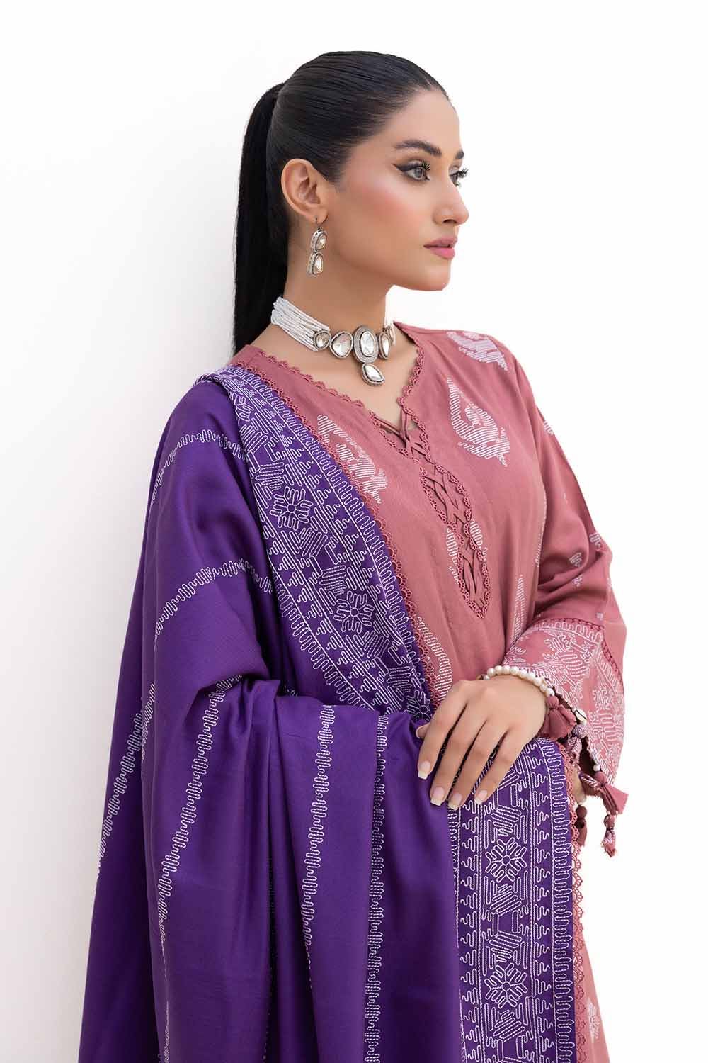 Gul Ahmed | Winter Collection 24 | Acrylic Dupatta AP-42003 - Official Gul Ahmed stockist in UK - Sakeena London