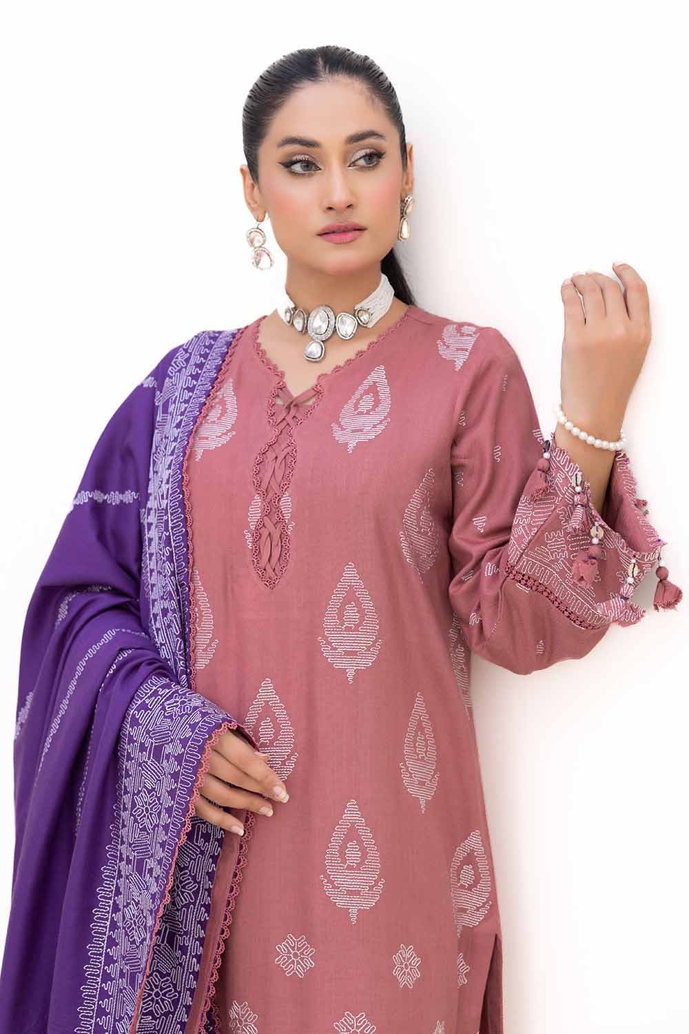 Gul Ahmed | Winter Collection 24 | Acrylic Dupatta AP-42003 - Official Gul Ahmed stockist in UK - Sakeena London