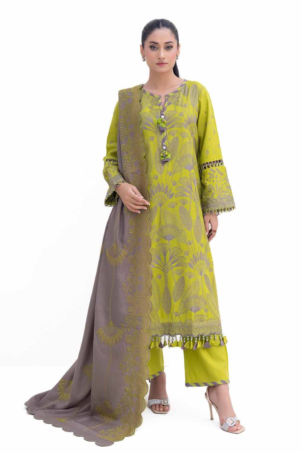 Gul Ahmed | Winter Collection 24 | Acrylic Dupatta AP-42004 - Official Gul Ahmed stockist in UK - Sakeena London