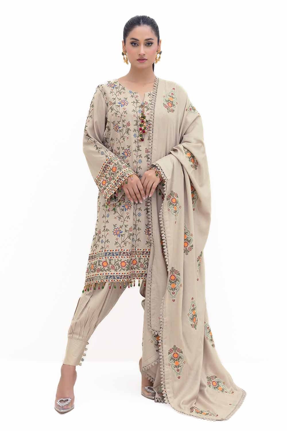 Gul Ahmed | Winter Collection 24 | Acrylic Dupatta AP-42007 - Official Gul Ahmed stockist in UK - Sakeena London