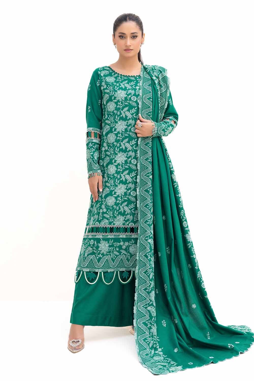 Gul Ahmed | Winter Collection 24 | Acrylic Dupatta AP-42010 - Official Gul Ahmed stockist in UK - Sakeena London
