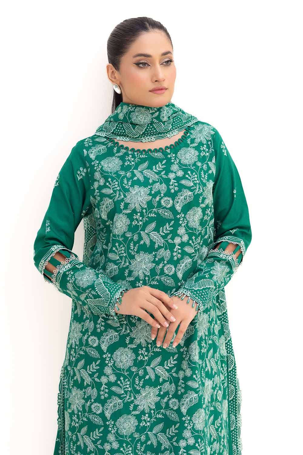 Gul Ahmed | Winter Collection 24 | Acrylic Dupatta AP-42010 - Official Gul Ahmed stockist in UK - Sakeena London