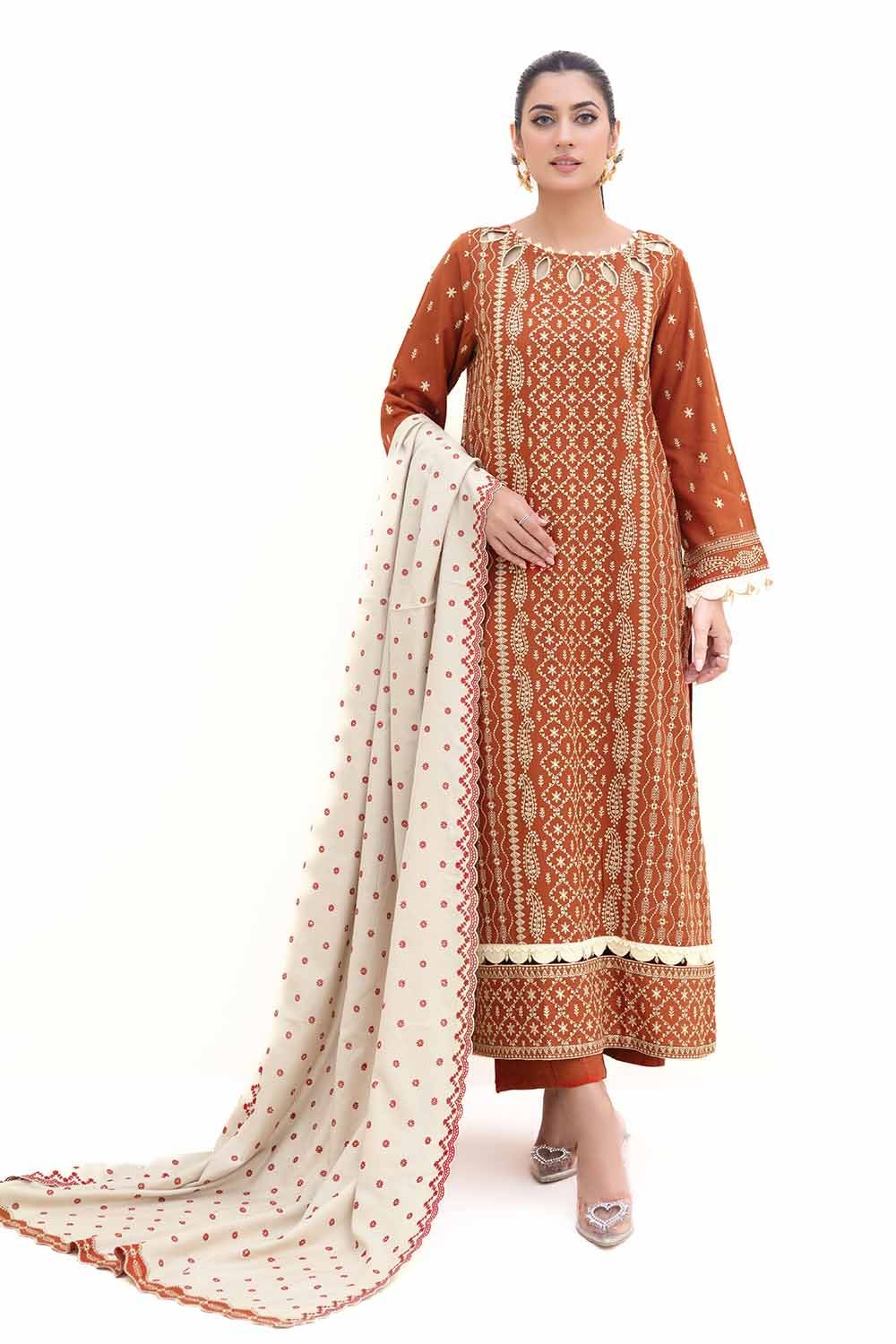Gul Ahmed | Winter Collection 24 | Acrylic Dupatta AP-42011 - Official Gul Ahmed stockist in UK - Sakeena London