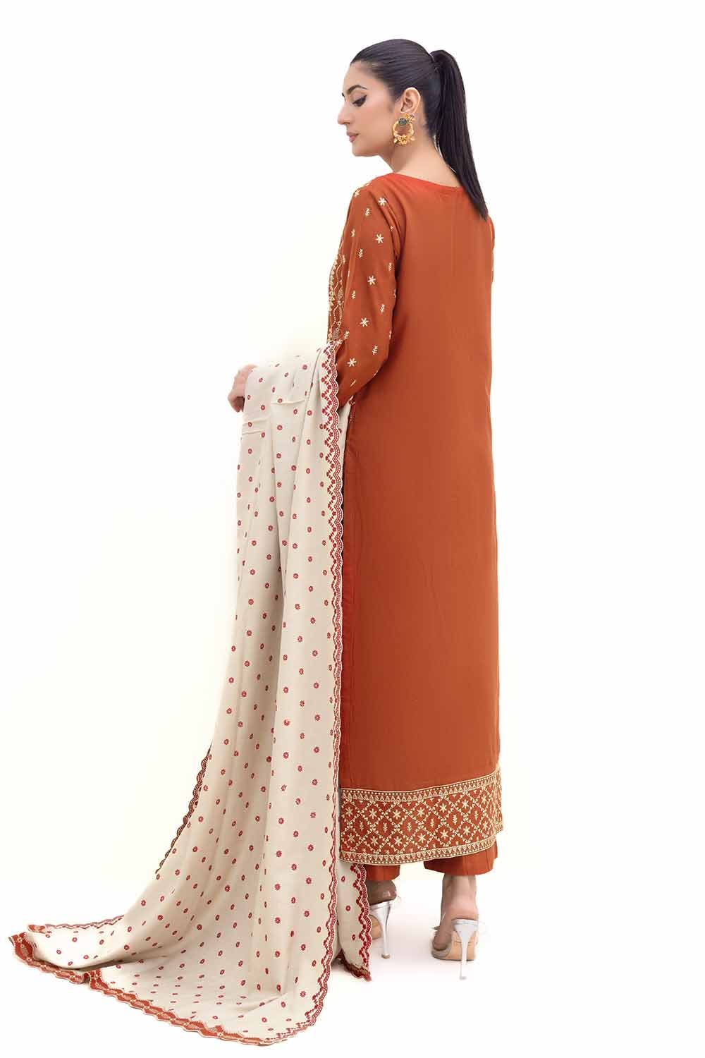 Gul Ahmed | Winter Collection 24 | Acrylic Dupatta AP-42011 - Official Gul Ahmed stockist in UK - Sakeena London