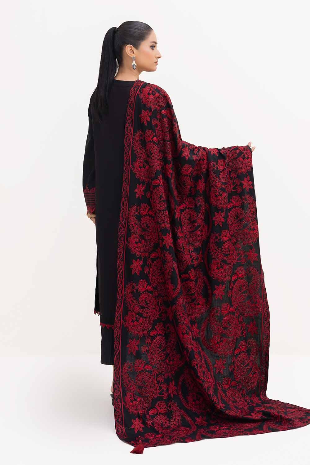 Gul Ahmed | Winter Collection 24 | Acrylic Dupatta AP-42013 - Official Gul Ahmed stockist in UK - Sakeena London