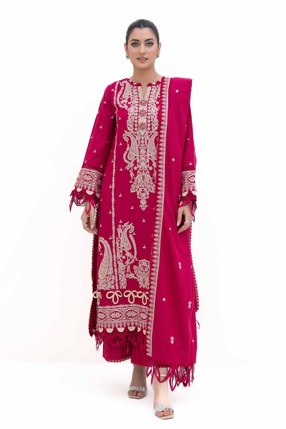 Gul Ahmed | Winter Collection 24 | Acrylic Dupatta AP-42014 - Official Gul Ahmed stockist in UK - Sakeena London