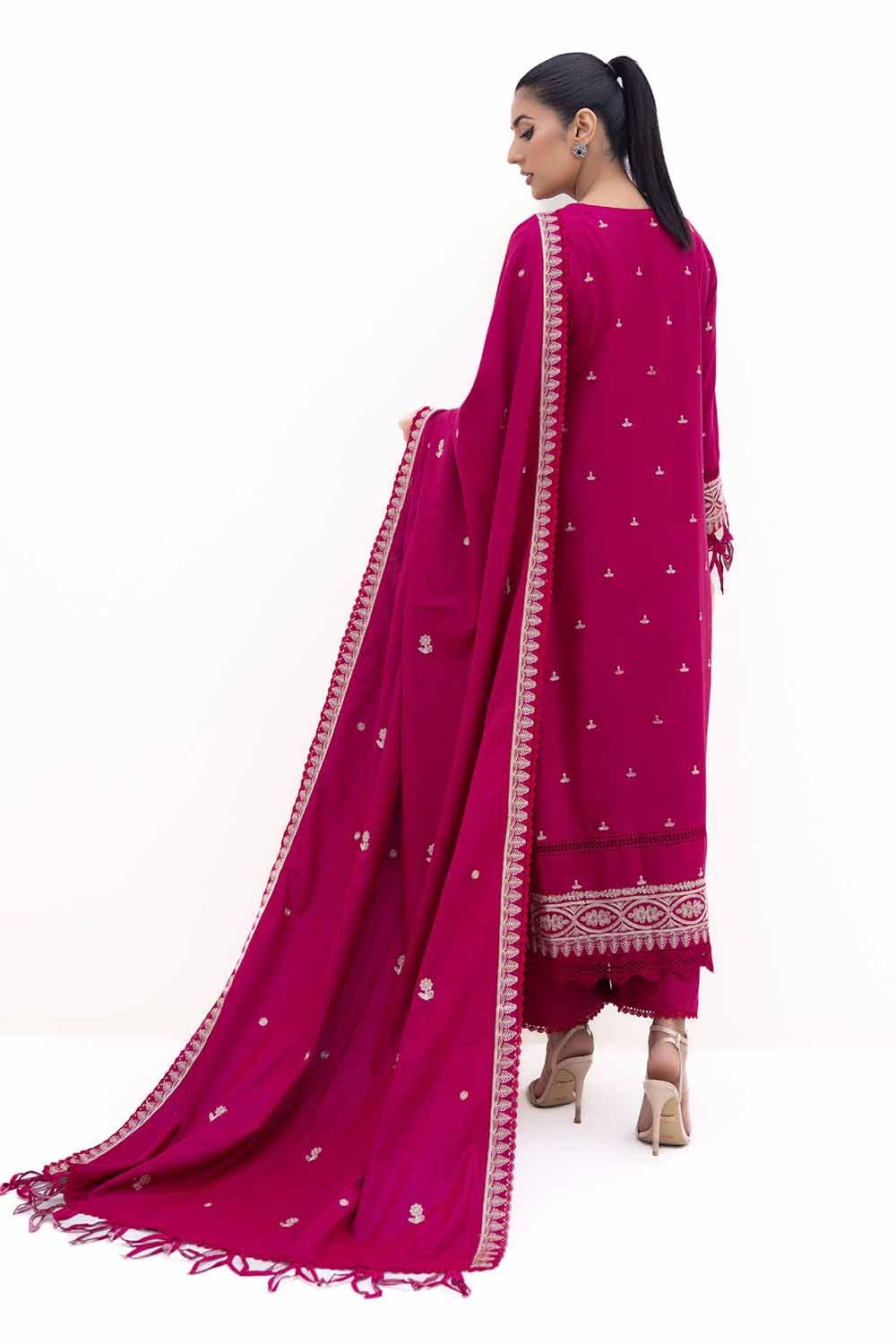 Gul Ahmed | Winter Collection 24 | Acrylic Dupatta AP-42014 - Official Gul Ahmed stockist in UK - Sakeena London