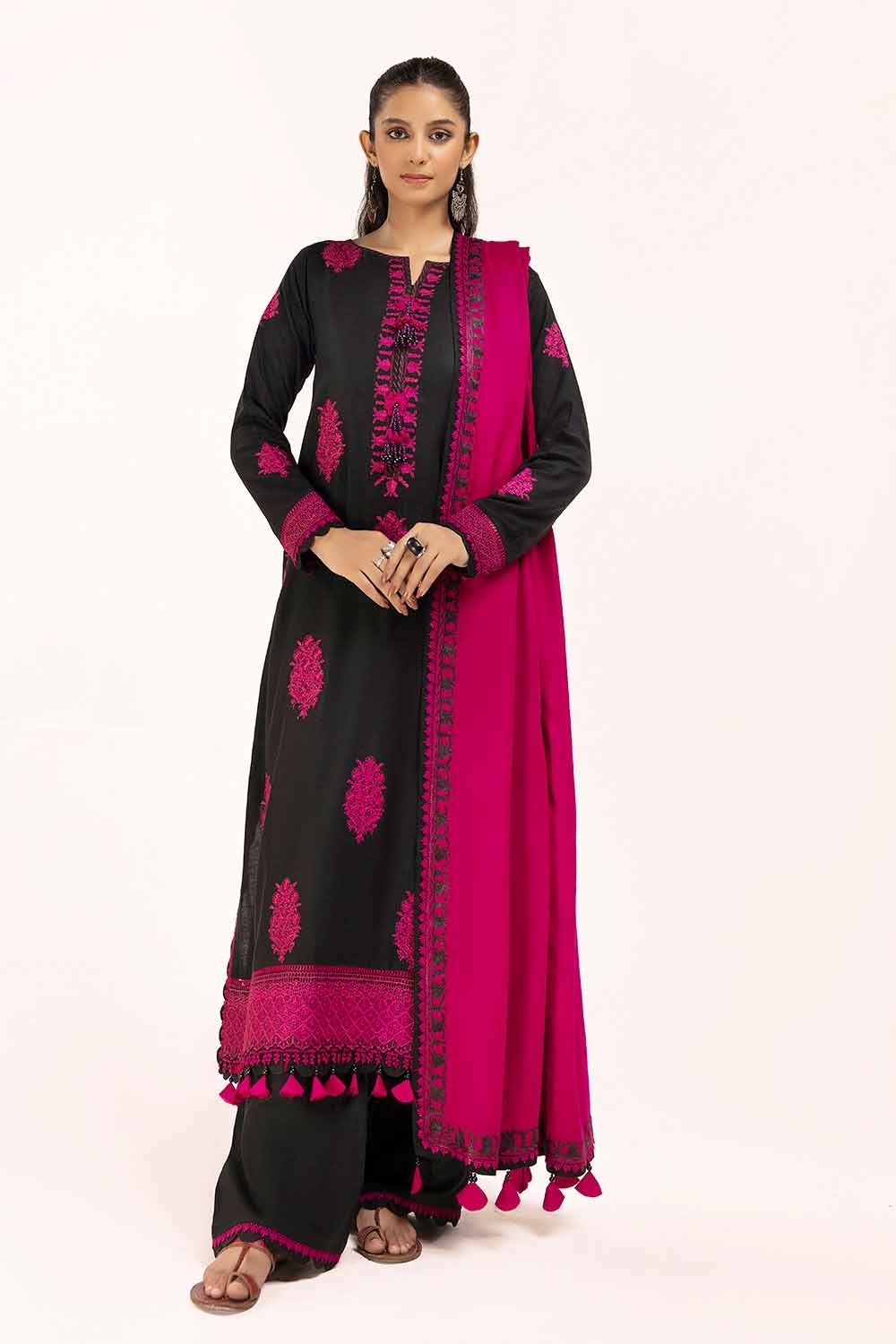 Gul Ahmed | Winter Collection 24 | Pashmina Dupatta AP-42016 - Official Gul Ahmed stockist in UK - Sakeena London