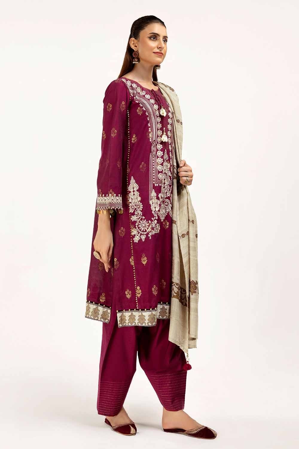 Gul Ahmed | Winter Collection 24 | Pashmina Dupatta AP-42019 - Official Gul Ahmed stockist in UK - Sakeena London