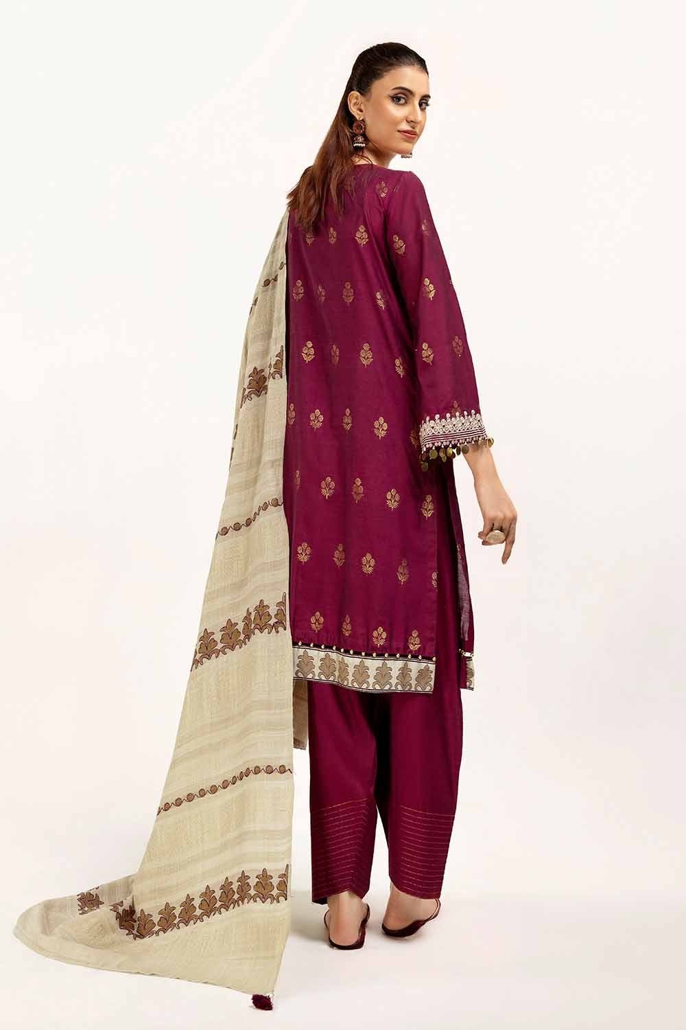 Gul Ahmed | Winter Collection 24 | Pashmina Dupatta AP-42019 - Official Gul Ahmed stockist in UK - Sakeena London