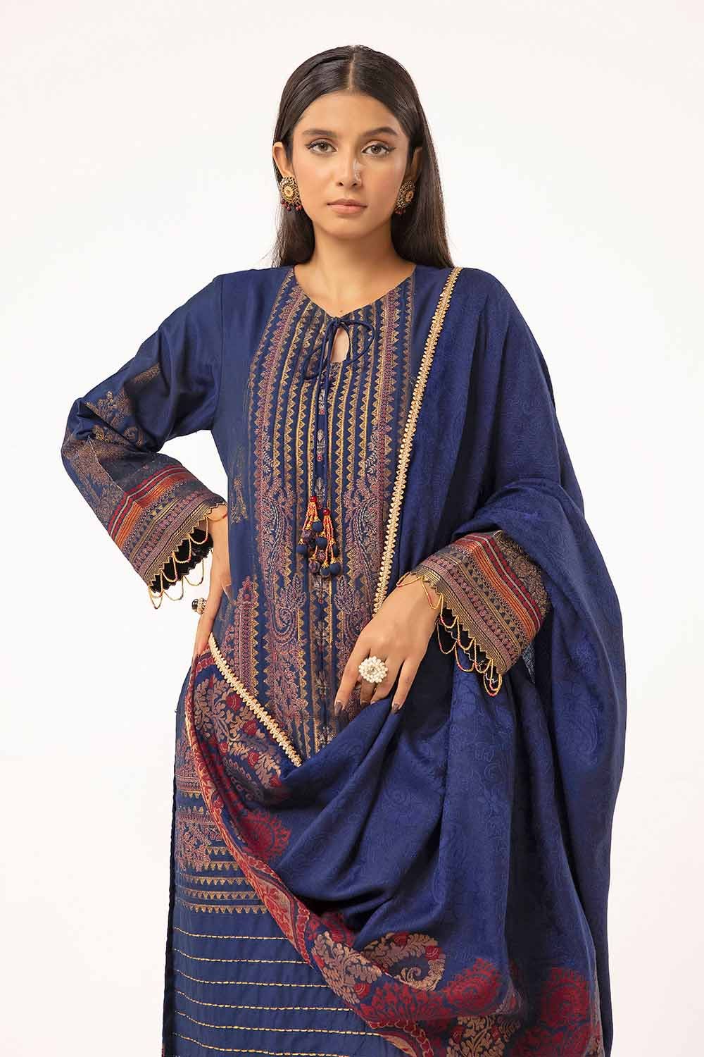 Gul Ahmed | Winter Collection 24 | Khaddar Suit with Pashmina Shawl AP-42020 - Official Gul Ahmed stockist in UK - Sakeena London