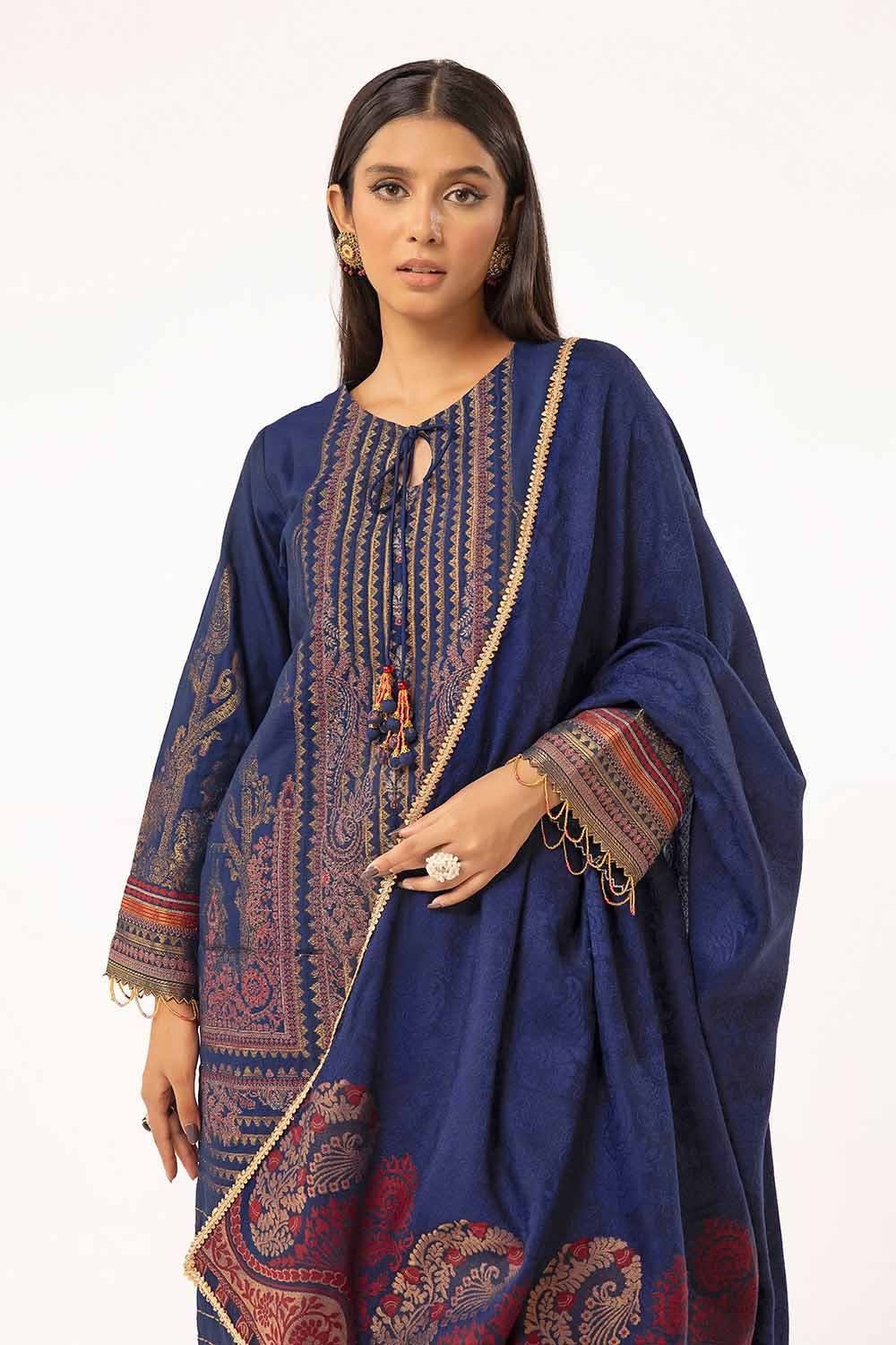 Gul Ahmed | Winter Collection 24 | Khaddar Suit with Pashmina Shawl AP-42020 - Official Gul Ahmed stockist in UK - Sakeena London