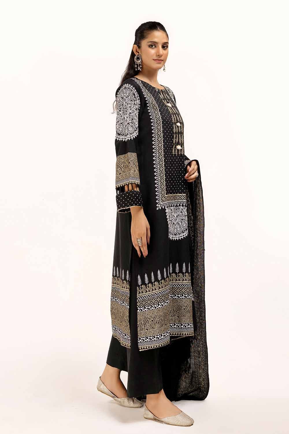 Gul Ahmed | Winter Collection 24 | Lacquer Pashmina Dupatta AP-42021 - Official Gul Ahmed stockist in UK - Sakeena London