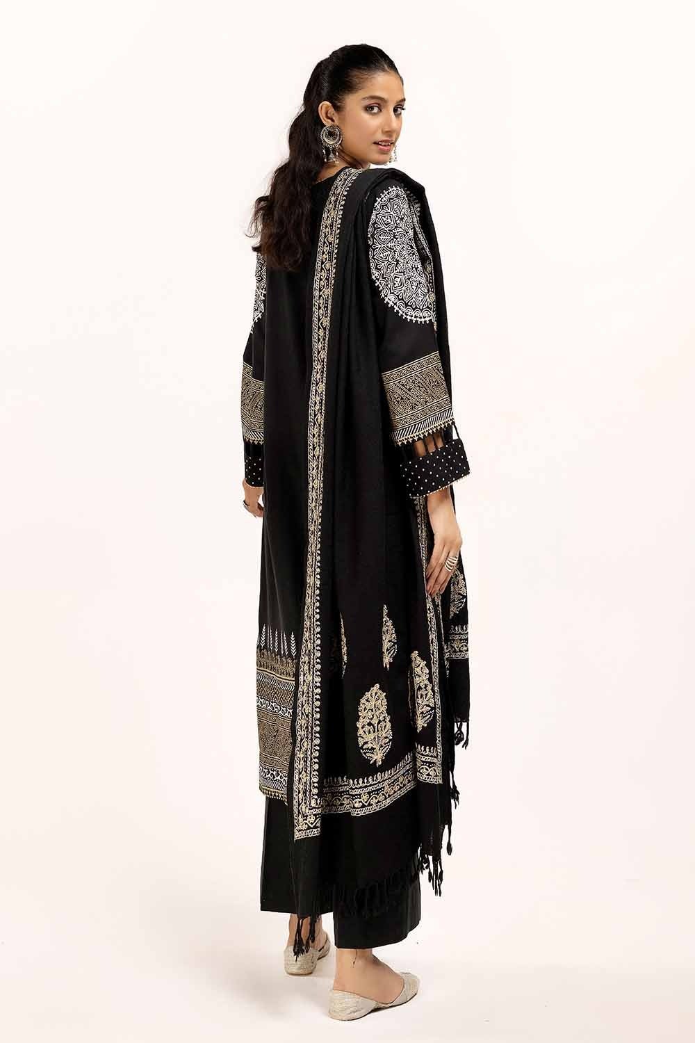 Gul Ahmed | Winter Collection 24 | Lacquer Pashmina Dupatta AP-42021 - Official Gul Ahmed stockist in UK - Sakeena London
