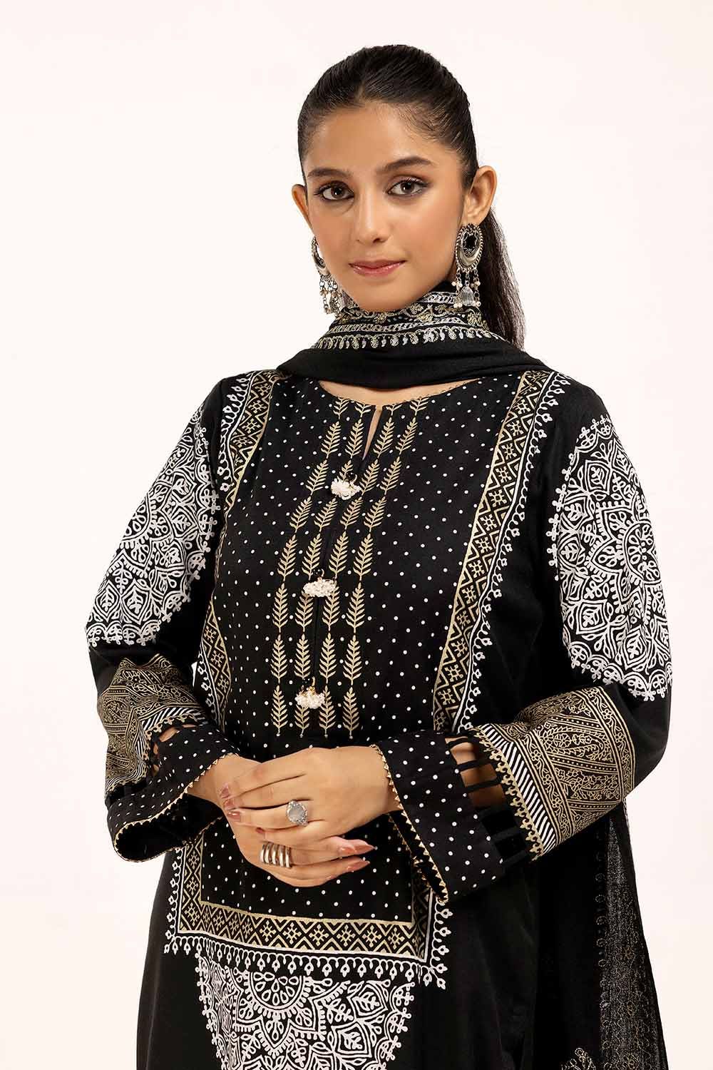 Gul Ahmed | Winter Collection 24 | Lacquer Pashmina Dupatta AP-42021 - Official Gul Ahmed stockist in UK - Sakeena London