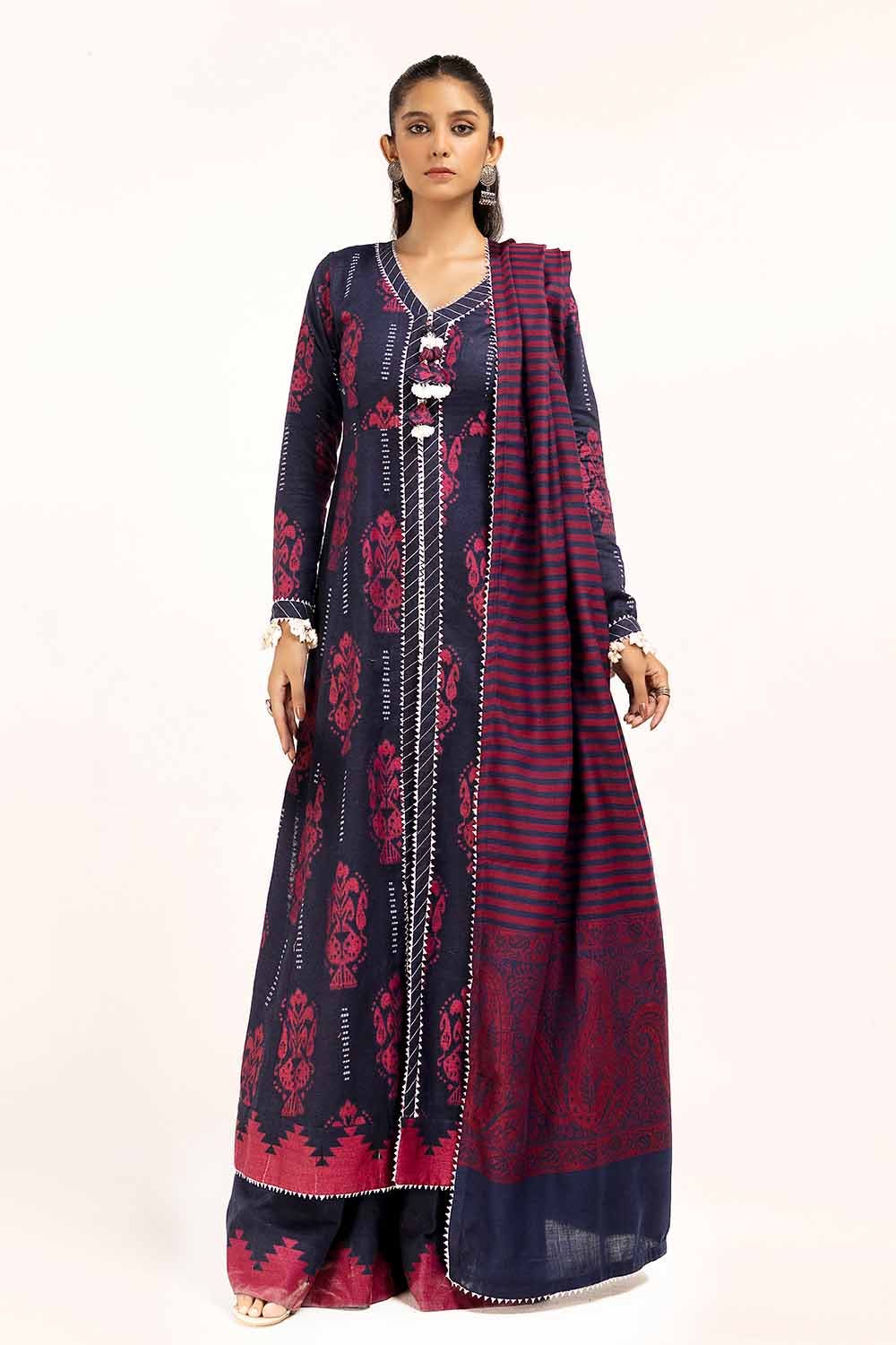 Gul Ahmed | Winter Collection 24 | Pashmina Dupatta AP-42023 - Official Gul Ahmed stockist in UK - Sakeena London