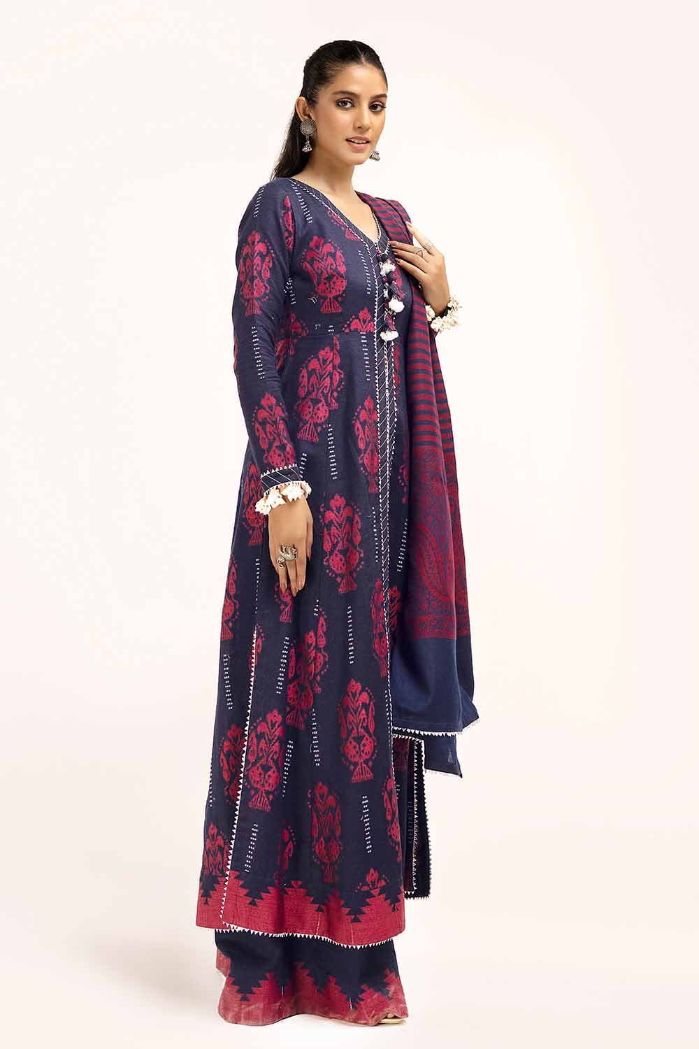 Gul Ahmed | Winter Collection 24 | Pashmina Dupatta AP-42023 - Official Gul Ahmed stockist in UK - Sakeena London