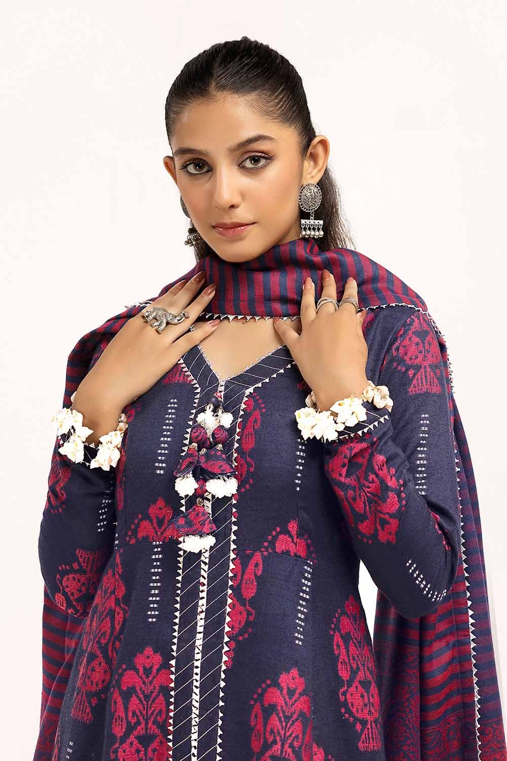 Gul Ahmed | Winter Collection 24 | Pashmina Dupatta AP-42023 - Official Gul Ahmed stockist in UK - Sakeena London