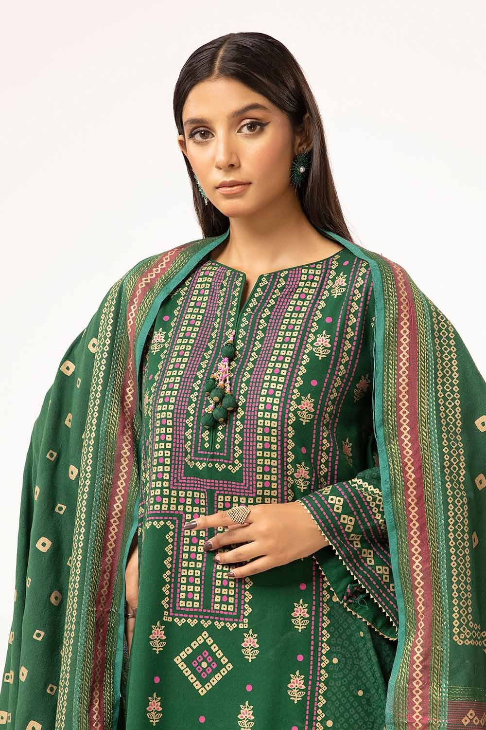 Gul Ahmed | Winter Collection 24 | Acrylic Dupatta AP-42028 - Official Gul Ahmed stockist in UK - Sakeena London